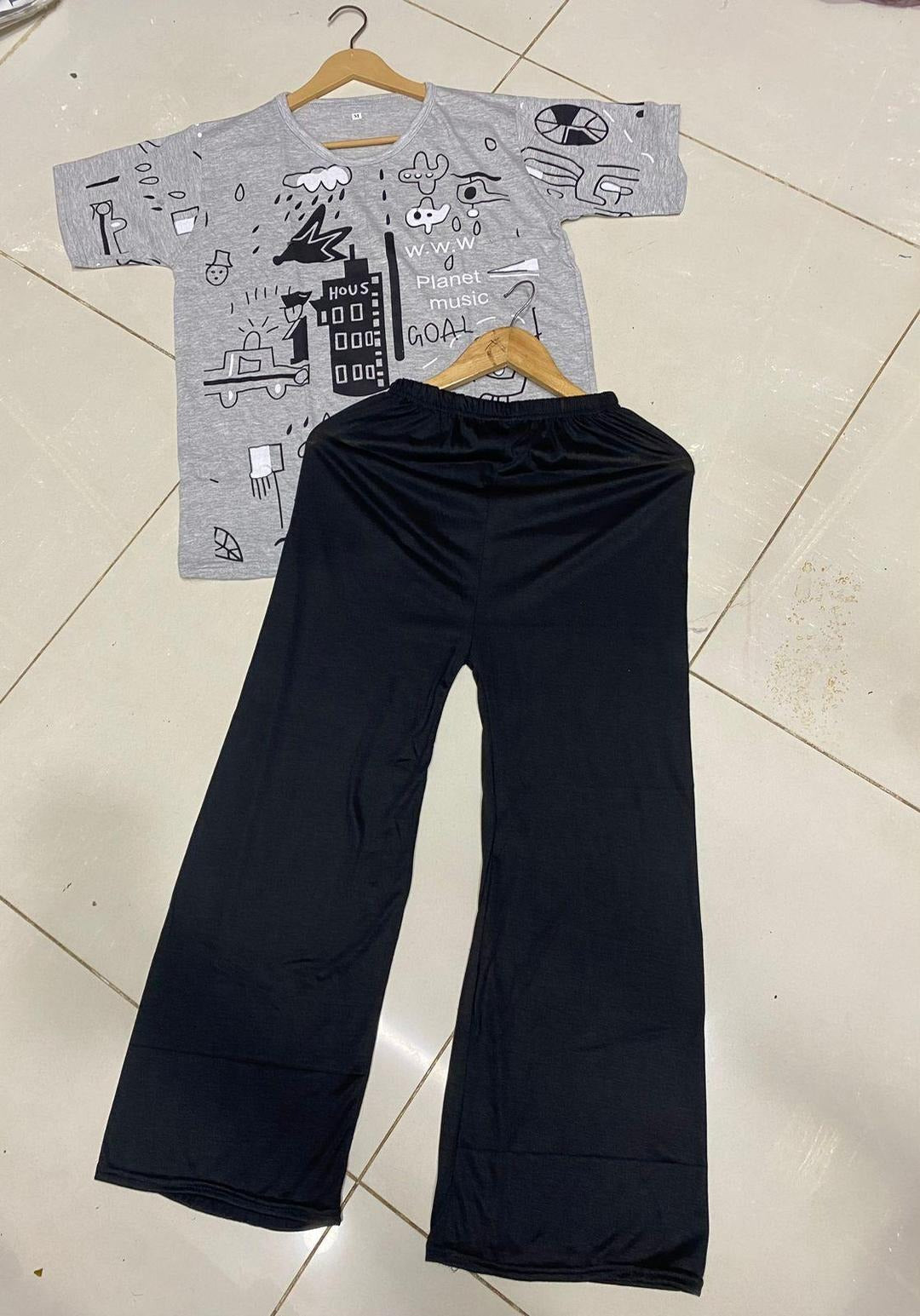 2 Pcs Women's Stitched Cotton Jersey Printed Night Suit