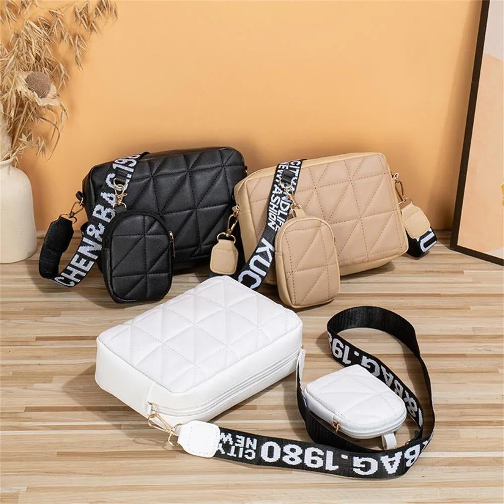 Girl's White PU Leather Embroidered Crossbody Bag, C-AR-5 White