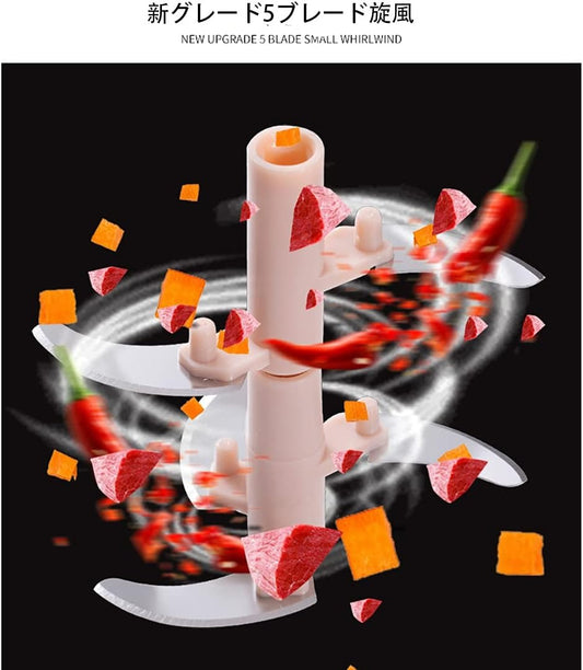 Manual Garlic Chopper Hand-Powered Food Chopper Mini Pull String Design Food Processor, Mincer,Garlic Press Mincer