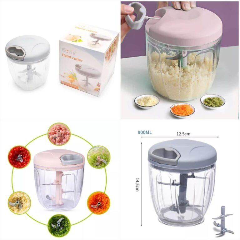 Manual Garlic Chopper Hand-Powered Food Chopper Mini Pull String Design Food Processor, Mincer,Garlic Press Mincer