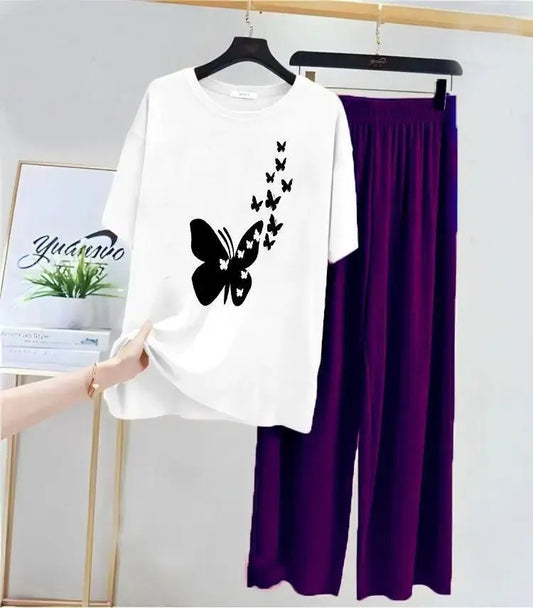 2 Pcs Women's Stitched Cotton Jersey Printed Night Suit